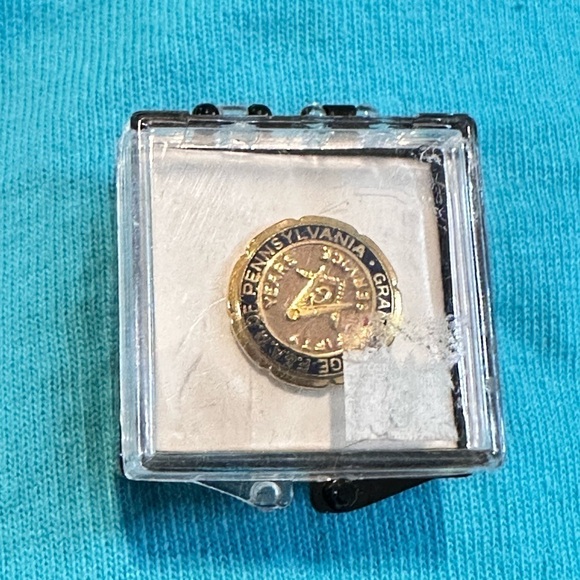 Masons Masonic Pin 50 Years Of Service 10k G.F. Grand Lodge Of Pennsylvania 19W - Picture 6 of 7